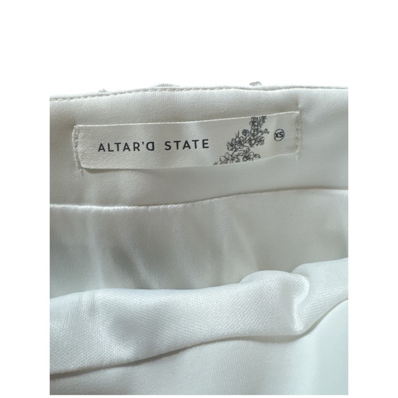 Altar'd State White Mini Skirt XS Rhinestone Embellished Party Cocktail‎ - Picture 3 of 6